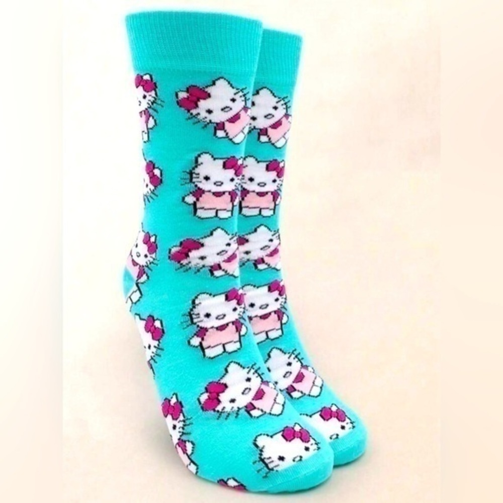 Hello Kitty Teal Mid Calf Socks